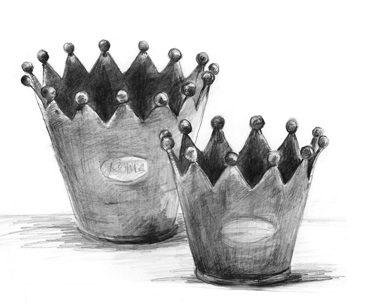 Kundenkönige Bild von zwei gezeichneten Kronen